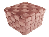 Square 16" Ottoman in Blush k Velvet B202P223710