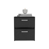 Trivor 2 Drawers Nightstand , End Table, Side Table Metal Handles -Black B07092122