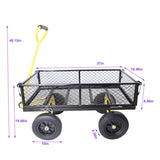 (Black Yellow solid wheels wagon cart)Solid wheels Tools cart Wagon Cart Garden cart trucks make it W227132834