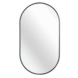 Black 20 x 28 Inch Metal Oval Mirror 70511394