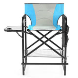 26" Tall Directors Chair with Footrest, 4Portable Bar Height Folding Camping Chair with Built-in Cup 93232589