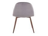 Contemporary Chair in Walnut Metal and Grey Velvet - Set of 2 B202P223638