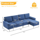 280 *140 *86cm L-Shaped Glossy With Iron Legs 4-Seater Indoor Modular Sofa Blue 39637308
