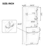 Tall Bathroom Cabinet with Laundry Basket, Large Space Tilt-Out Laundry Hamper and Upper WF323481AAE