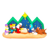 9FT Lighted Christmas Inflatable Decoration, Inflatable Nativity Scene with Starry Night Backdrop, 71298320