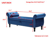 Aijia 63" Velvet Multifunctional Storage Bench Rectangular Sofa Stool Buttons Tufted Nailhead W111749318