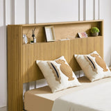 Full Extra Long Size bed frame with storage headboard, built-in charging station, wavy 88131046