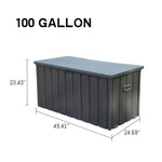 ZUN 100 Gallon Outdoor Storage Deck Box Waterproof, Large Patio Storage Bin for Outside Cushions, Throw W1859P197912