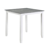 5-Piece Pack Counter Height Set Weathered Gray and White Table and Fabric Upholstered 4 Chairs B011115369