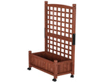 Wooden Planter with Trellis, 50" Tall Elevated Garden Bed Outdoor with Wheels, Freestanding Planter 20784012