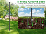 Shepherds Hook for Outdoor, 5-Prong Base Adjustable Height Garden Hook with Dual Sided Hooks, Sturdy 35830695