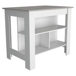 ZUN Brooklyn Kitchen Island, Three Concealed Shelves B128P148880