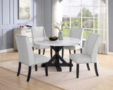 Modern Look 2pc Light Gray Side Chair Fabric Full Back Upholstered Seat Back Wing Black B011P196922