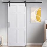CRAZY ELF 32" x 80" Six Panel Real Primed Door Slab, DIY Panel Door, Modern Interior Barn Door, W93642076