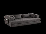 78.7-Inch Convertible Sleeper Sofa Bed with Cylindrical Pillow, Chenille Folding Mattress Couch with W834P337412