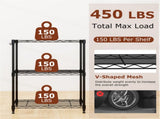 3-Tier Industrial Bookshelf with Anti-Falling Guardrails, 33 LBS Per Shelf Storage Organizer - Black 20988810