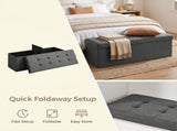 Dark Gray Foldable Storage Ottoman Bench with 660lb Capacity, Multi-Functional Footrest and Seat 14425433