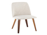 Contemporary Dining Chair in Walnut Wood and Beige Fabric - Set of 2 B202P223681
