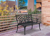 38in Outdoor Orchid Back Aluminum Bench Black 43199570