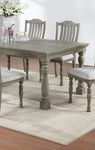 ZUN Light Grey Dining Table Rectangle Dining Table 1pc Table Only Acacia Veneer Dining Room Furniture B011P193970