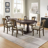 94.06 Inch Extendable Wooden Dining Table for 6 Persons,Long Expandable Curved Dining Table,Mid W2582P321482