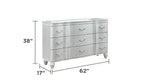 ZUN Landmark Traditional Style 9-Drawer Dresser With metal drawer pulls Made with Wood in Silver B009P235325