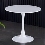 ZUN White Round Table, Modern Dining Table, MDF Top and Steel Base Tulip Round Kitchen Table, Mid W2641P192316