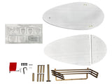 36 Inch Modern Coffee Table, Oval Elliptical Shape, White Mango Wood With Antique Brass B056P161686