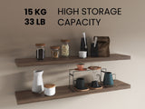 Floating Shelves 1.50" H, with 2 Shelf, Walnut B097P250908