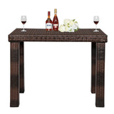 ZUN Bar Table Brown Gradient （ONLY table） 07380505