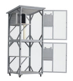 Large Cat House Outdoor Catio Cat Enclosures on Wheels,70.9" Kitty House with Upgraded Resting Box W2831P241961