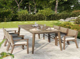 Acacia Wood Dining Table 8-Person Outdoor Table, Farmhouse Furniture for Patio, Garden, Backyard, N779P236677N