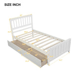 Twin size Platform Bed with Two Drawers, White WF195105AAK