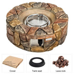 ZUN Fire Pit Table 40,000 BTU Stone Gas Fire Stove Pit for Outdoor Patio 55324364