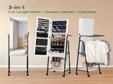 Full mirror wood flooring style, with storage shelves, white light beads, detachable foldable 75722824