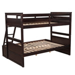 ZUN Twin over Full Bunk Bed with Storage - Espresso 18115041