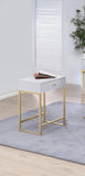Coleen White & Brass Finish Accent Table B2726P270971