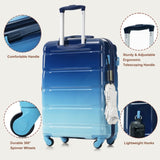 Luggage Set of 3, 20-inch with USB Port, Airline Certified Carry-on , ABSPC Hard Shell N726P264892N