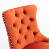 Contemporary Velvet Upholstered Barstools with Button Tufted Decoration and Wooden Legs, and Chrome W1143P178194