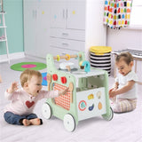 6-in-1 Wooden Baby Stroller with Play Kitchen 83152890