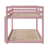 ZUN Twin over Twin Floor Bunk Bed,Pink W504P168547