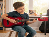 Turn red 30-inch Round Acoustic Guitar with Picks, Strings, Capo, Case, Tuner, and Strap 55503979
