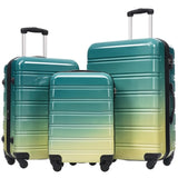 Hardshell Luggage Sets 3 Piece Gradient Color Expandable Suitcase with Spinner Wheels and TSA Lock 35164196