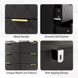 ZUN Modern black 6 Drawers for Bedroom, Small Size Modern 6 Drawer Dresser, Wide Chest of Drawers with W1706P189830