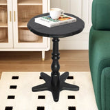 15.75 inch Round Small End Table, Wooden Pedestal Side Coffee Tables, Vintage Accent Nightstand for W2295P339121