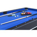 6-ft Pool Table with Table Tennis Top - Black with Blue Felt W465137248