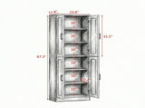 Freestanding 4-Door Kitchen Pantry Cabinet, Large Storage with Adjustable Shelves & Doors 70129532