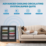 7.4 Cu.Ft Back Cooler 35.4"W Beverage Refrigerator, 2 Low-E Glass Sliding Doors, Counter Height W1192P248472