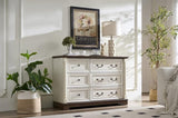 ZUN Farmhouse Style 6 Drawer Dresser Chest with Base Wooden Rustic Chest of Drawers, Storage Dresser W2393P252364