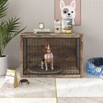 ZUN Dog Crate Furniture ,Wooden Dog Crate with Double Doors, Dog Furniture, Indoor Dog Kennel, W331P225794